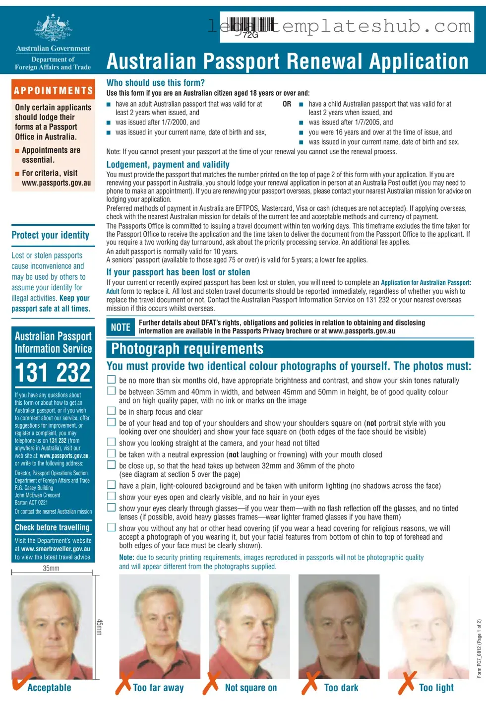 Blank Australian Passport Renewal PDF Form