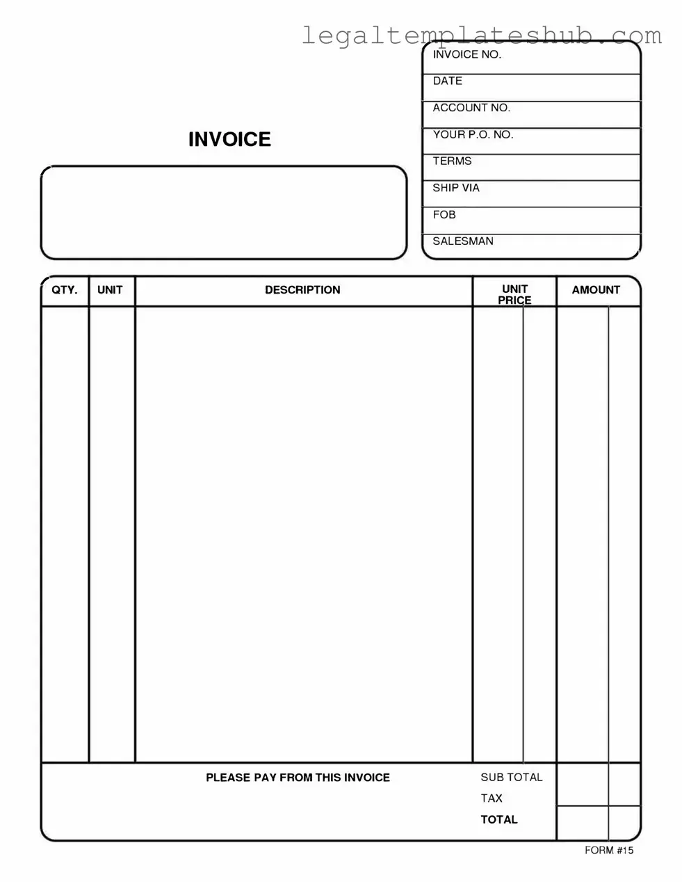 Blank Free And Invoice Pdf PDF Form