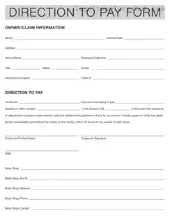 Blank Authorization And Direction Pay PDF Form