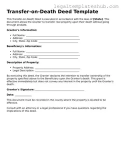 Printable Transfer-on-Death Deed Template