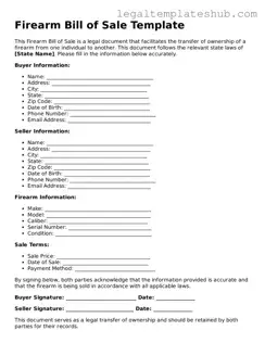 Printable Firearm Bill of Sale Template