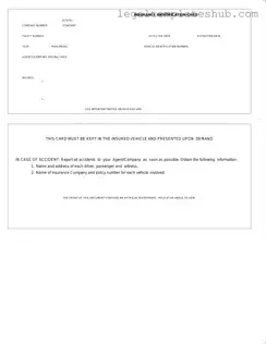 Blank Auto Insurance Card PDF Form