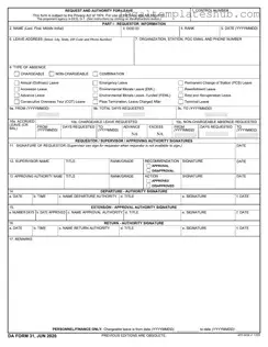 Blank Da 31 PDF Form