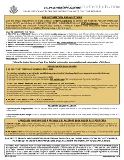 Blank DS-11 U.S. Passport application PDF Form