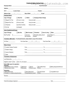 Blank Employee Status Change PDF Form