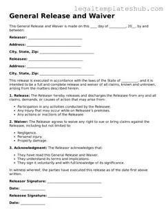 Printable General Release and Waiver Template