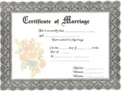 Blank Marriage Certificate PDF Form