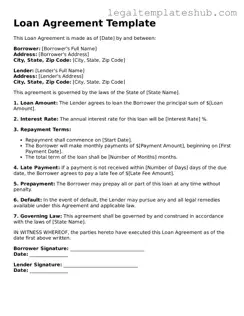 Printable Loan Agreement Template