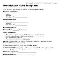 Printable Promissory Note Template