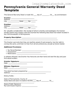 Printable  Deed Document for Pennsylvania
