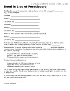 Printable Deed in Lieu of Foreclosure Template