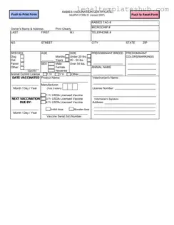 Blank Rabies Certificate PDF Form
