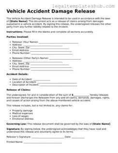 Printable Vehicle Accident Damage Release Template