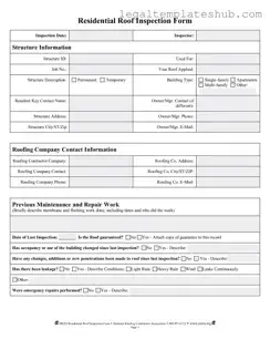 Blank Roof Inspection PDF Form