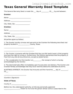 Printable  Deed Document for Texas