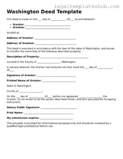 Printable  Deed Document for Washington