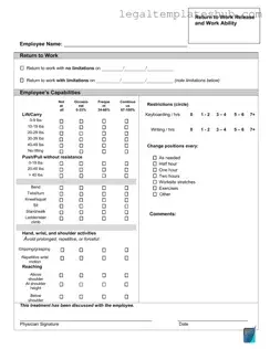 Blank Work Release PDF Form
