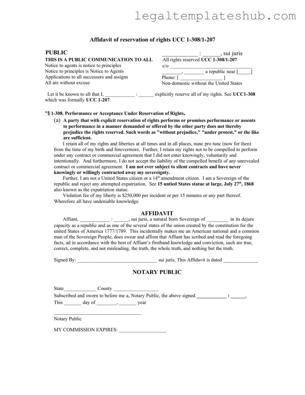 Blank Ucc 1 308 PDF Form